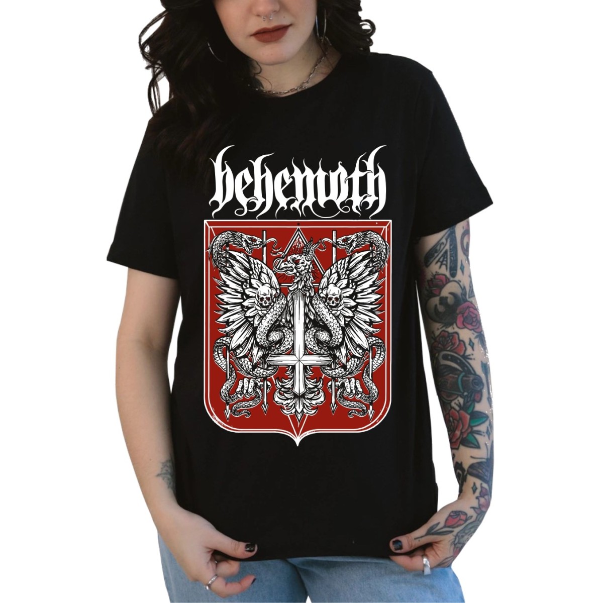 Rockwear Brasil - Baby look Behemoth 4 Rockwear Preta