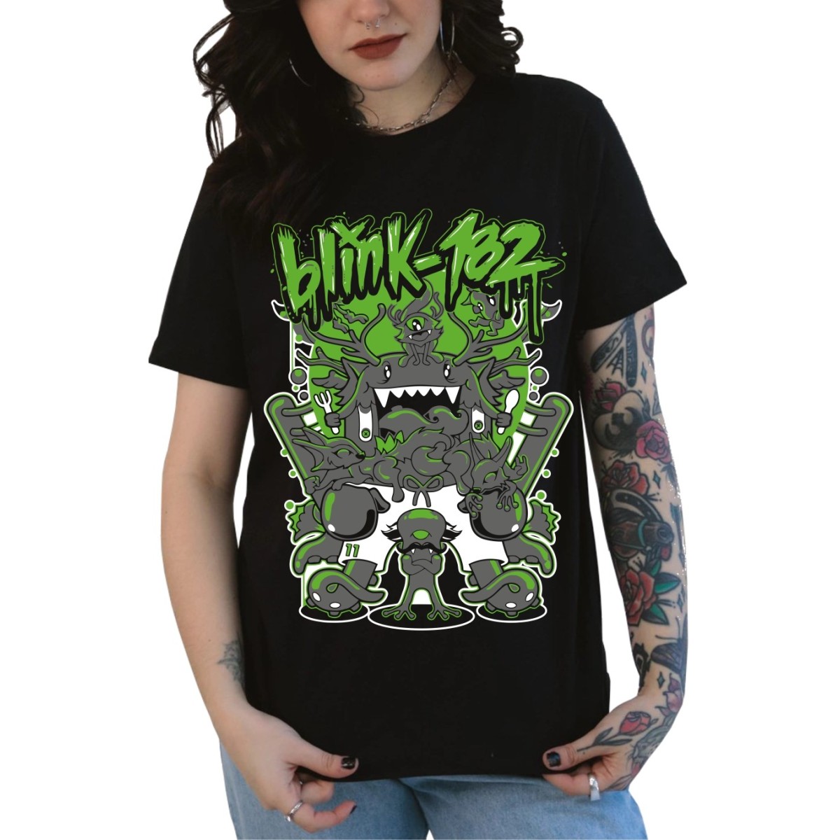 Rockwear Brasil - Baby look Blink-182 2 Rockwear Preta