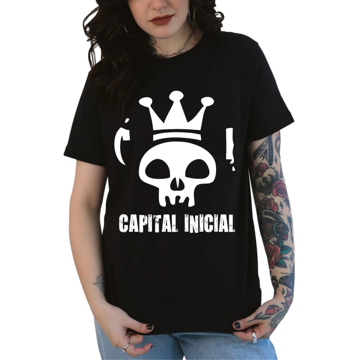 Rockwear Brasil - Baby look Capital Inicial Rockwear Preta