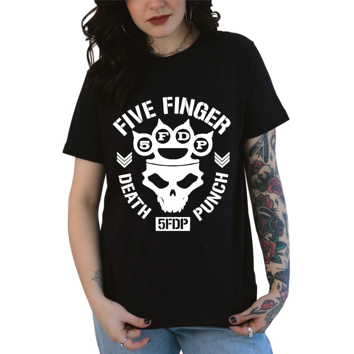 Rockwear Brasil - Baby look Five Finger Death Punch Rockwear Preta