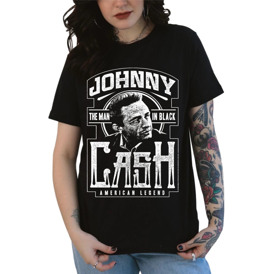 Rockwear Brasil - Baby look Johnny Cash 2 Rockwear Preta
