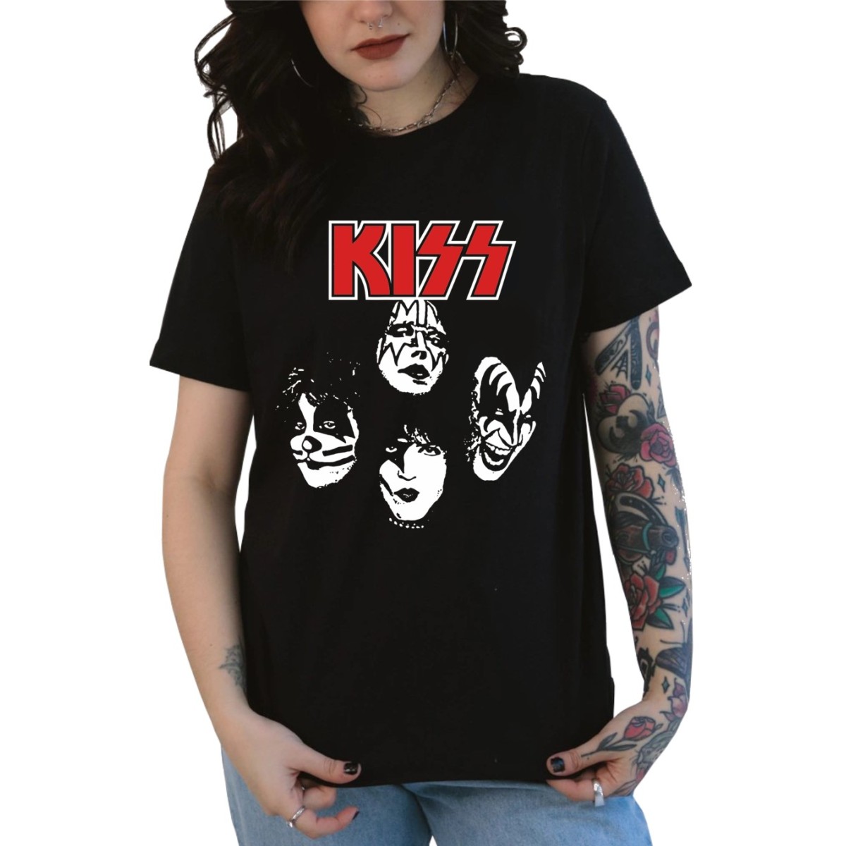 Rockwear Brasil - Baby look KISS 2 Rockwear Preta