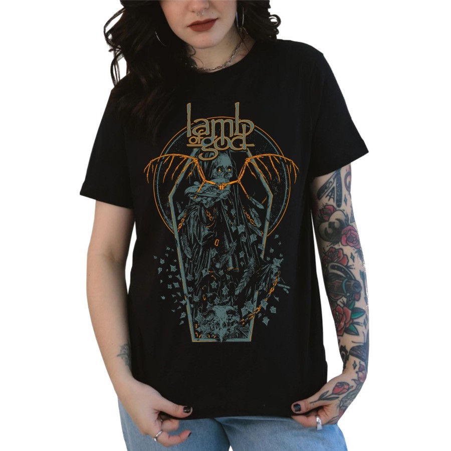 Rockwear Brasil - Baby look Lamb Of God 5 Rockwear Preta