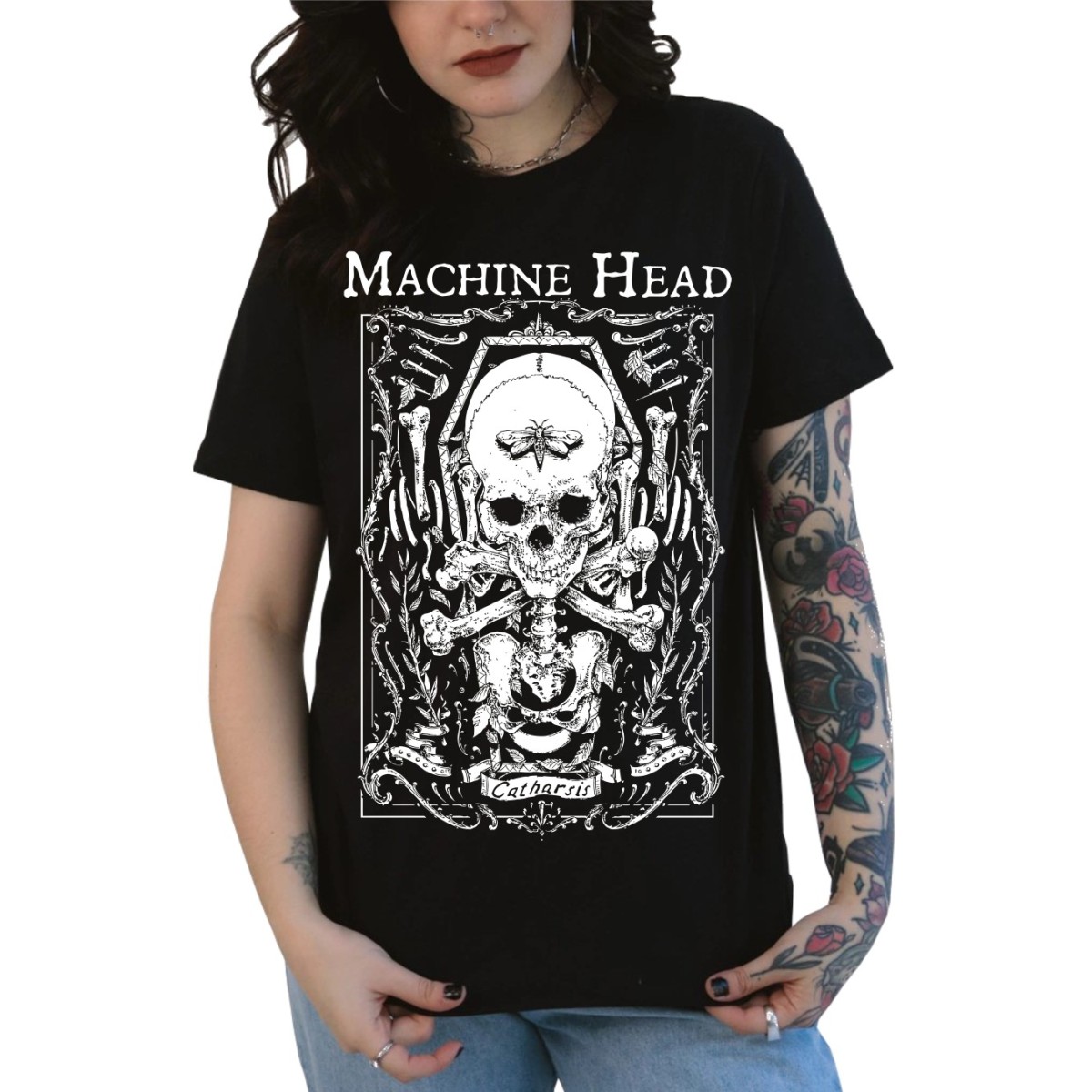 Rockwear Brasil - Baby look Machine Head 2 Rockwear Preta