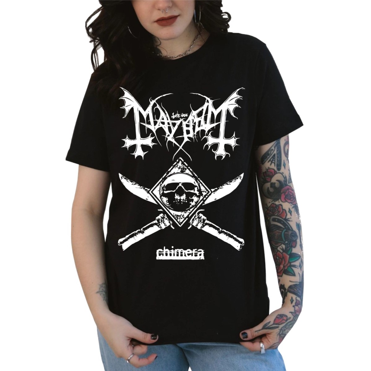 Rockwear Brasil - Baby look Mayhem Rockwear Preta