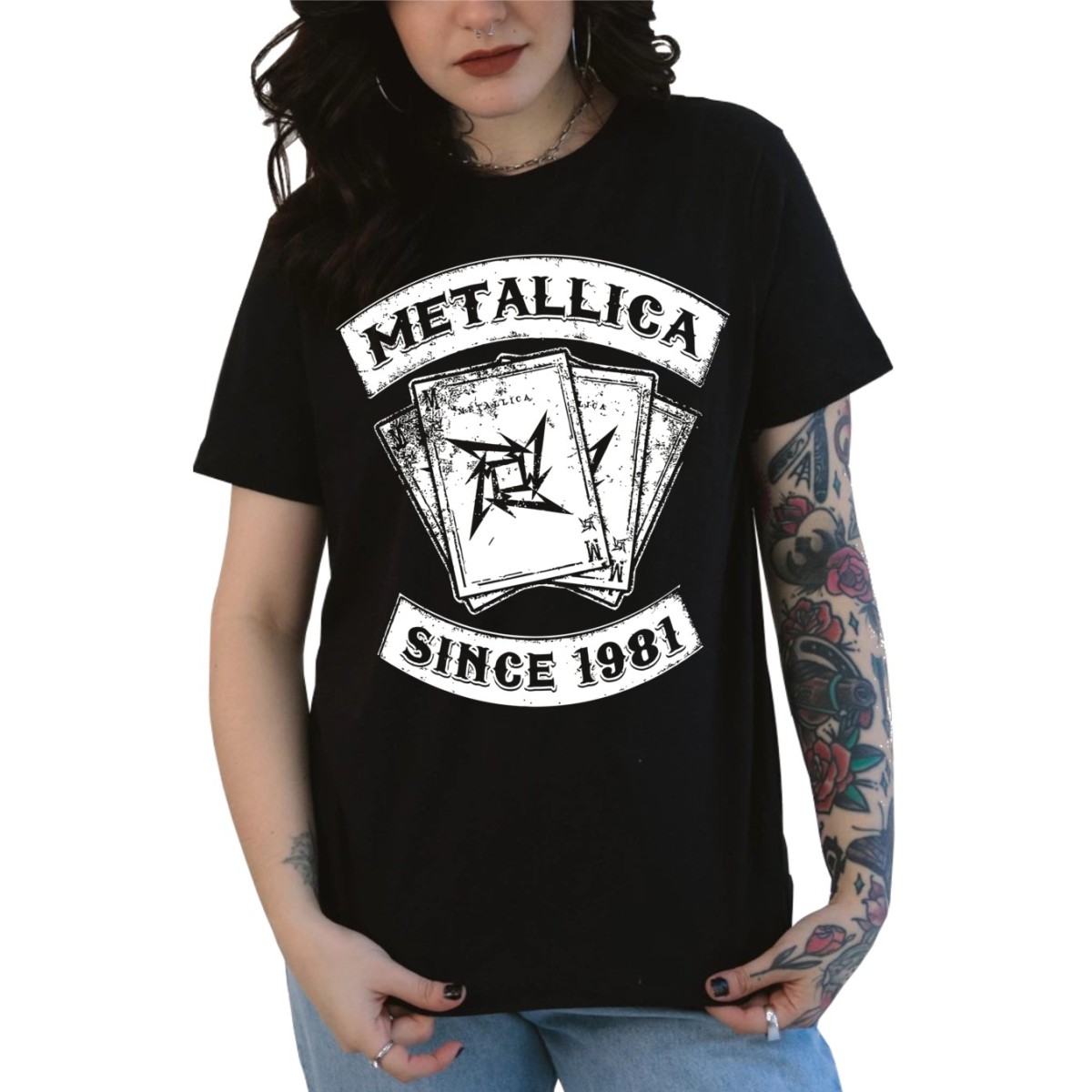 Rockwear Brasil - Baby look Metallica 5 Rockwear Preta