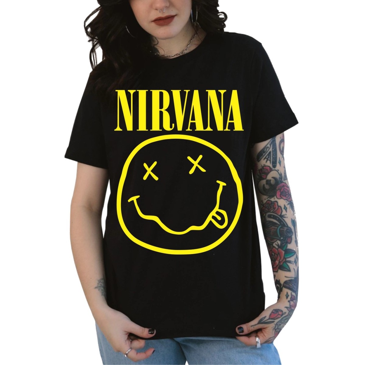 Rockwear Brasil - Baby look Nirvana Rockwear Preta