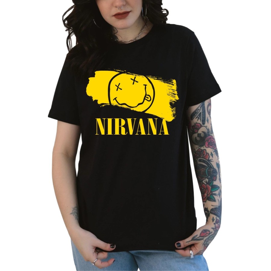 Rockwear Brasil - Baby look Nirvana 3 Rockwear Preta