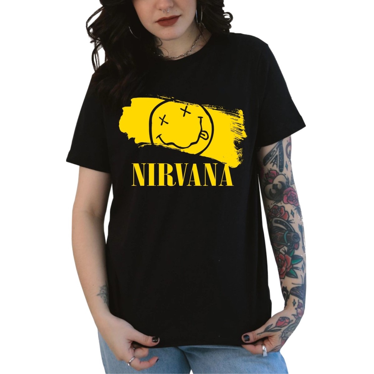 Rockwear Brasil - Baby look Nirvana 3 Rockwear Preta
