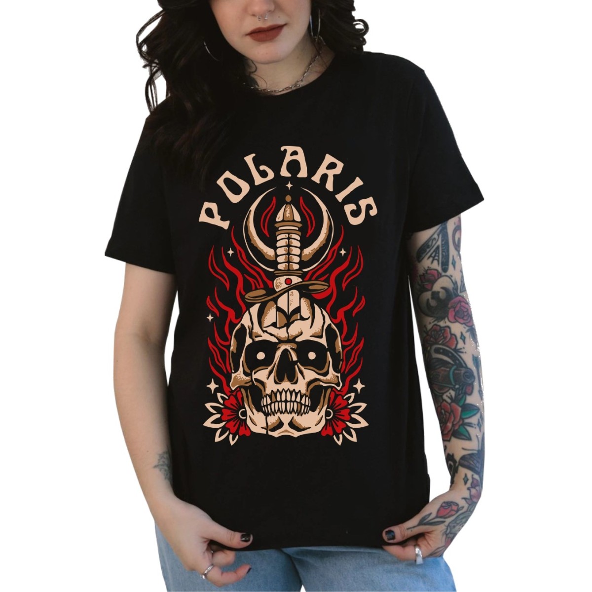 Rockwear Brasil - Baby look Polaris 5 Rockwear Preta