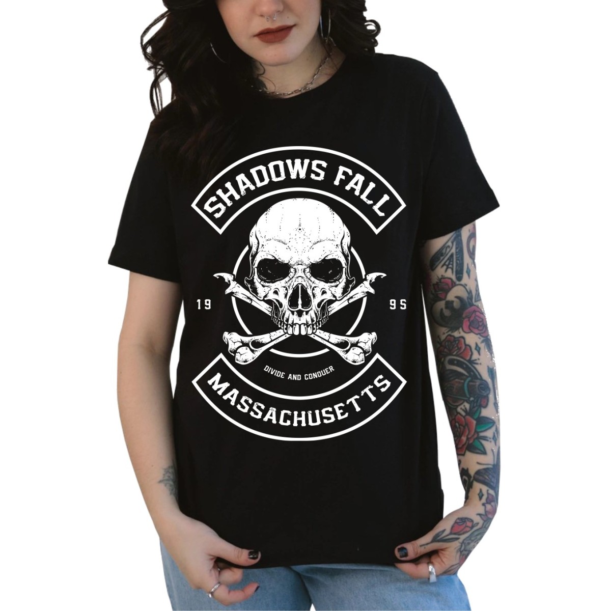 Rockwear Brasil - Baby look Shadows Fall Massachutts Rockwear Preta