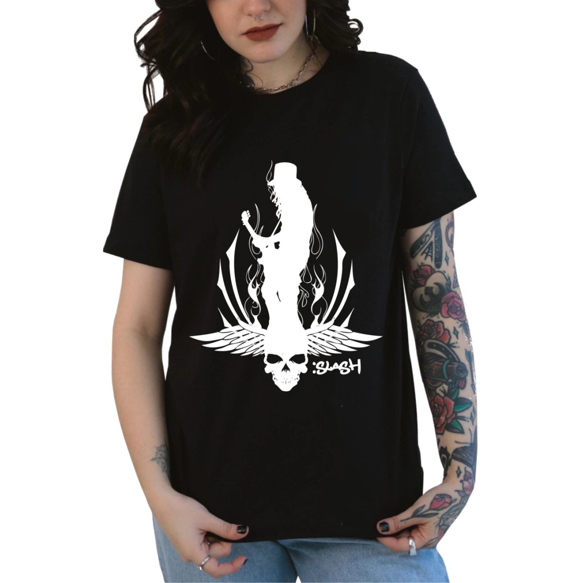 Rockwear Brasil - Baby look Slash 2 Rockwear Preta