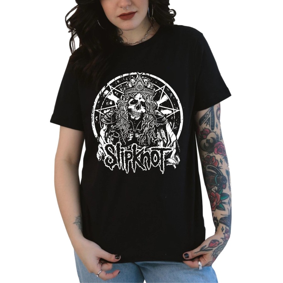 Rockwear Brasil - Baby look Slipknot 9 Rockwear Preta