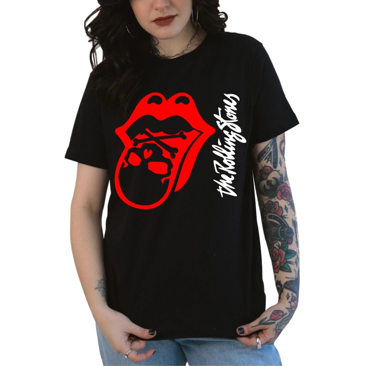 Rockwear Brasil - Baby look The Rolling Stones Rockwear Preta