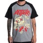 Rockwear Brasil - Camiseta Raglã Anthrax 3 Rockwear Preta