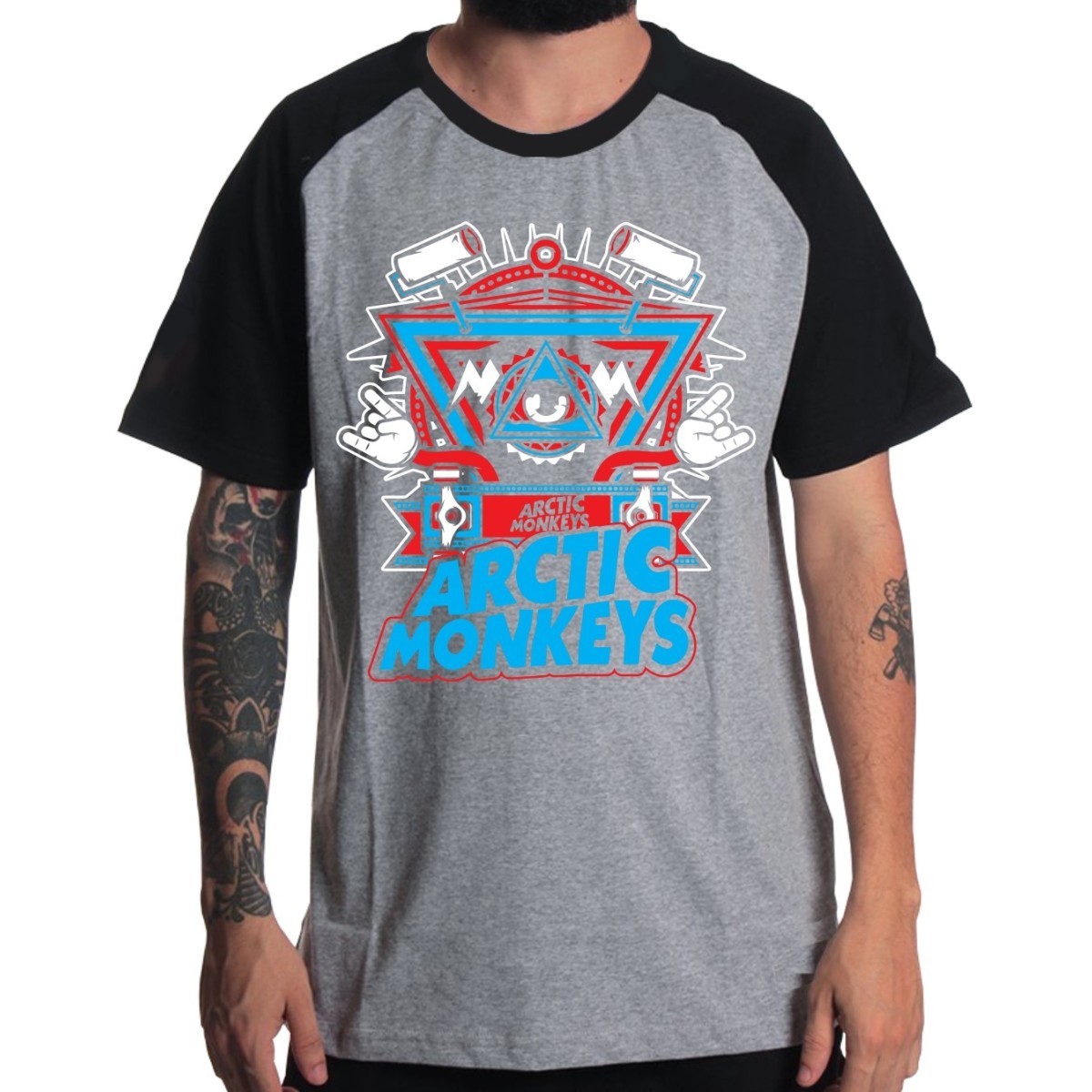 Rockwear Brasil - Camiseta Raglã Arctic Monkeys 2 Rockwear Preta