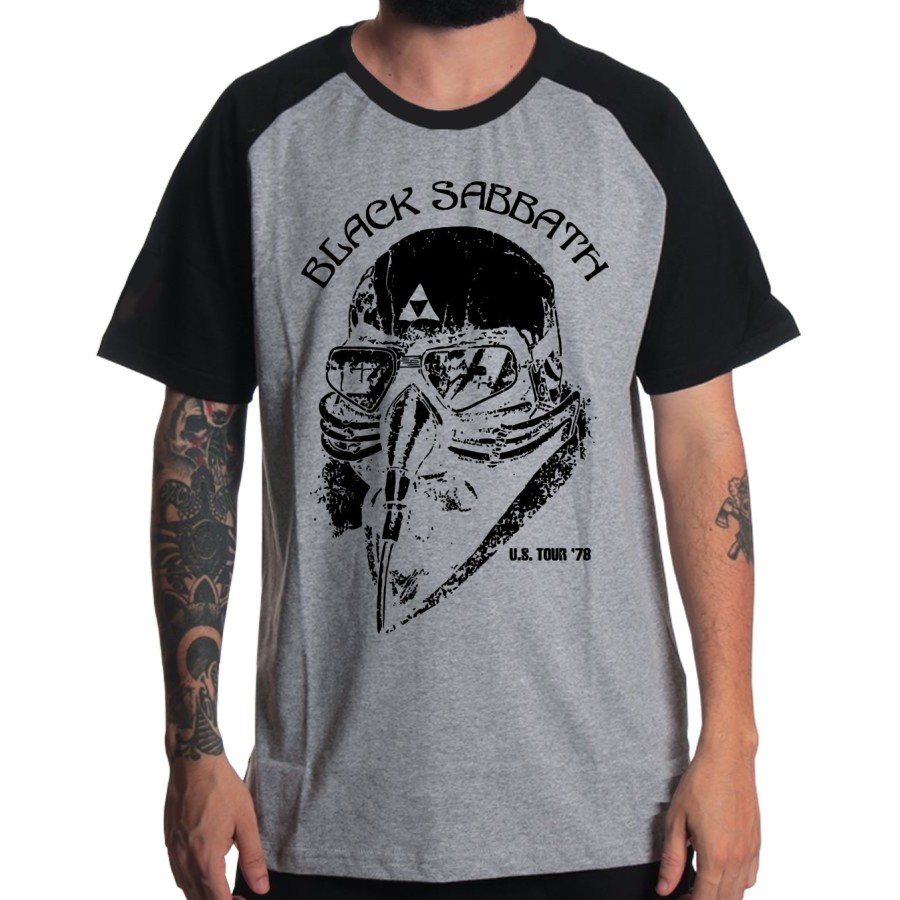 Rockwear Brasil - Camiseta Raglã Black Sabbath 4 Rockwear Preta