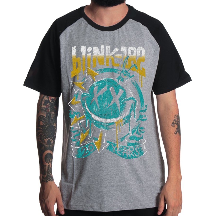 Rockwear Brasil - Camiseta Raglã Blink-182 3 Rockwear Preta