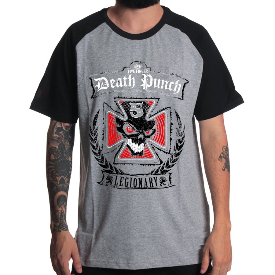 Rockwear Brasil - Camiseta Raglã Five Finger Death Punch 3 Rockwear...