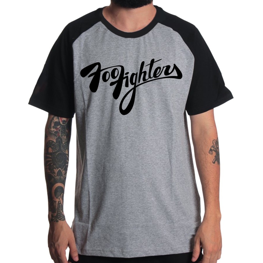 Rockwear Brasil - Camiseta Raglã Foo Fighters 2 Rockwear Preta