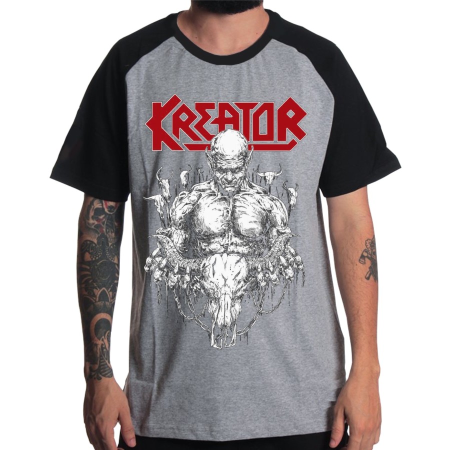 Rockwear Brasil - Camiseta Raglã Kreator 2 Rockwear Preta