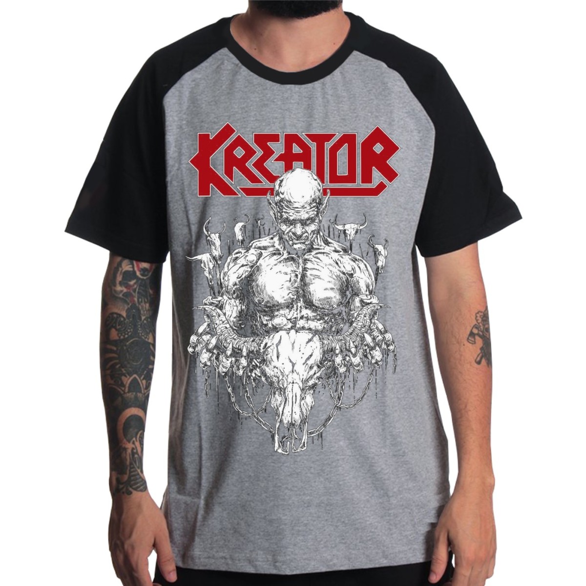 Rockwear Brasil - Camiseta Raglã Kreator 2 Rockwear Preta