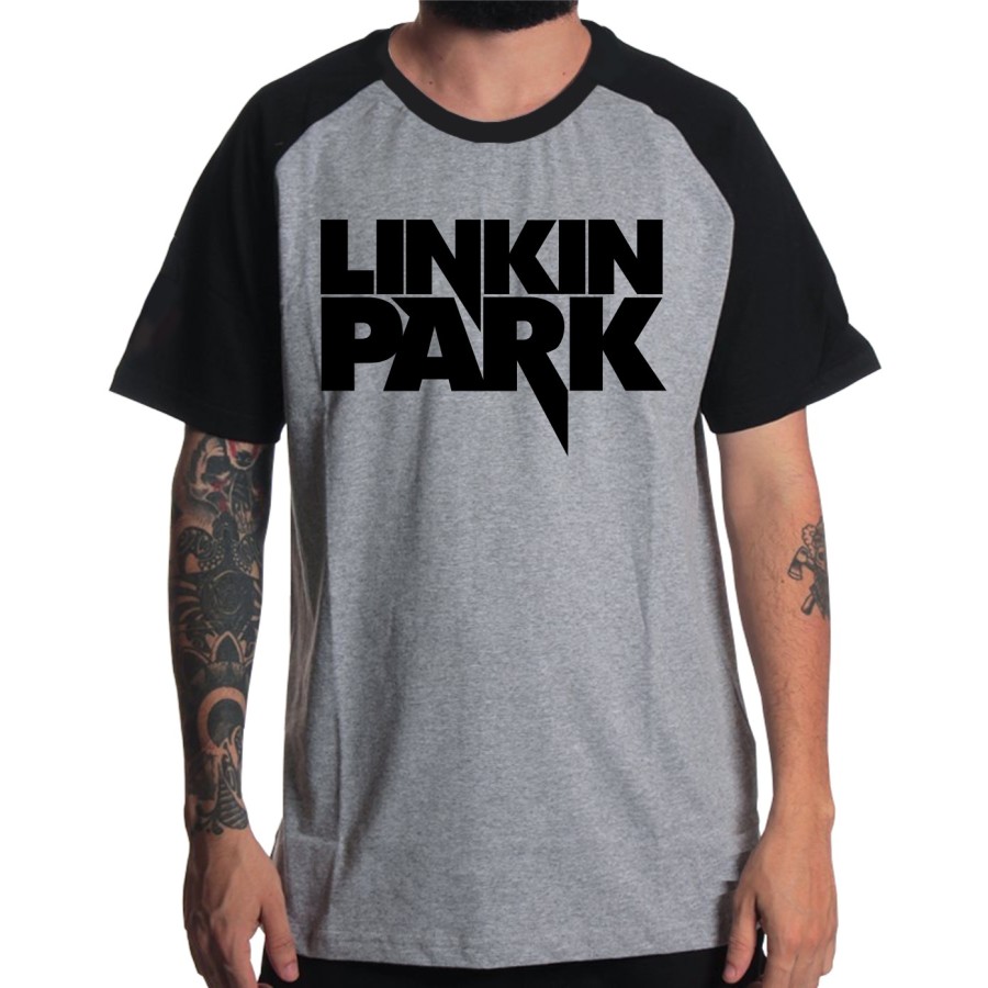 Rockwear Brasil - Camiseta Raglã Linkin Park Rockwear Preta