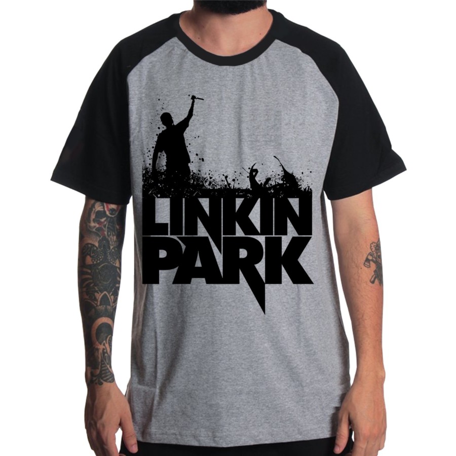 Rockwear Brasil - Camiseta Raglã Linkin Park 2 Rockwear Preta