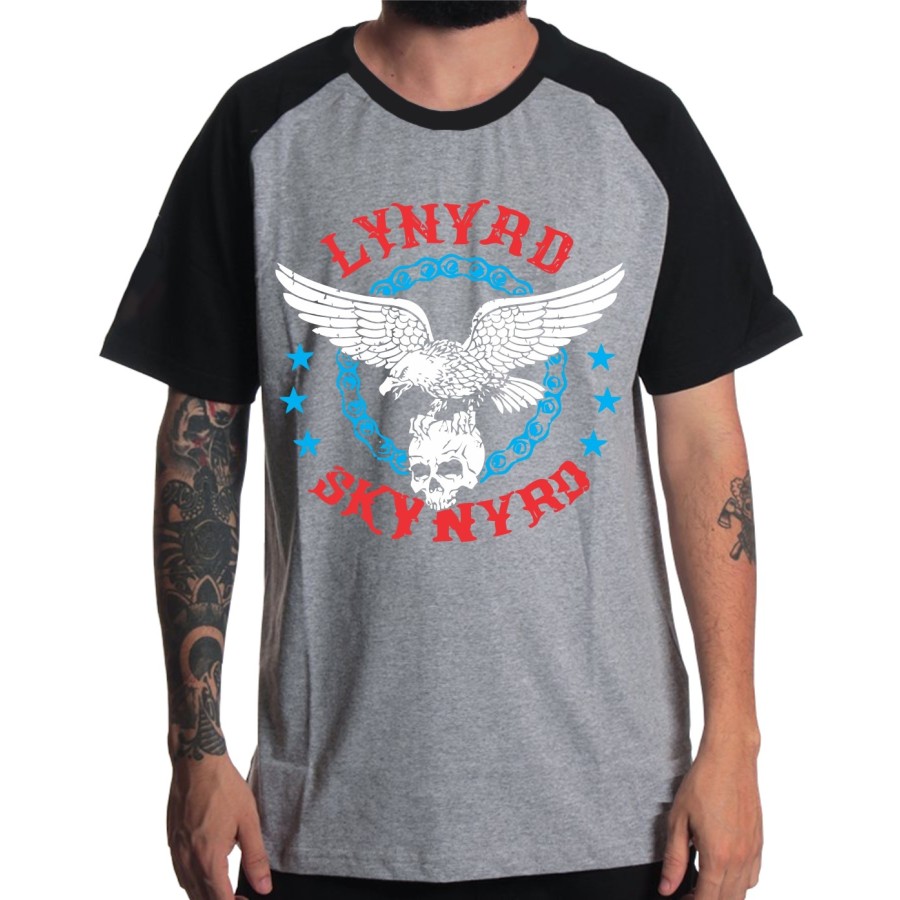 Rockwear Brasil - Camiseta Raglã Lynyrd Skynyrd 2 Rockwear Preta