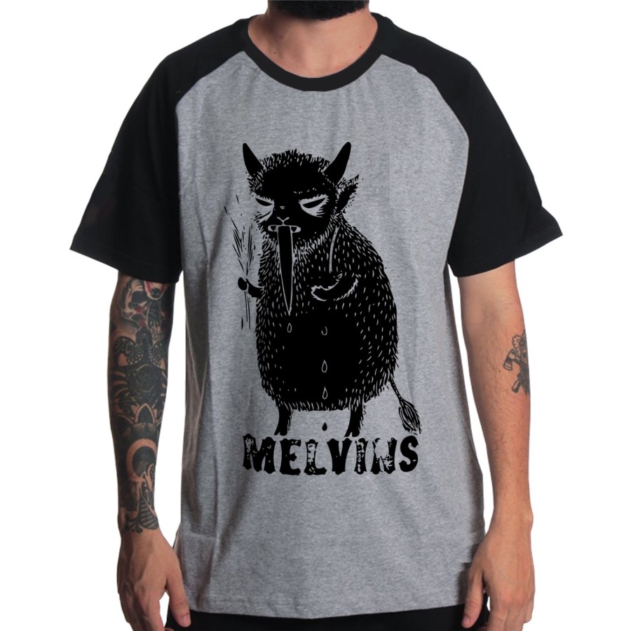 Rockwear Brasil - Camiseta Raglã Melvins 2 Rockwear Preta