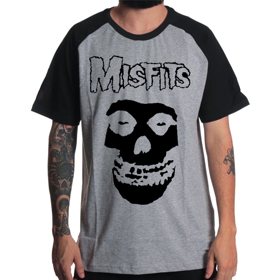 Rockwear Brasil - Camiseta Raglã Misfits Rockwear Preta