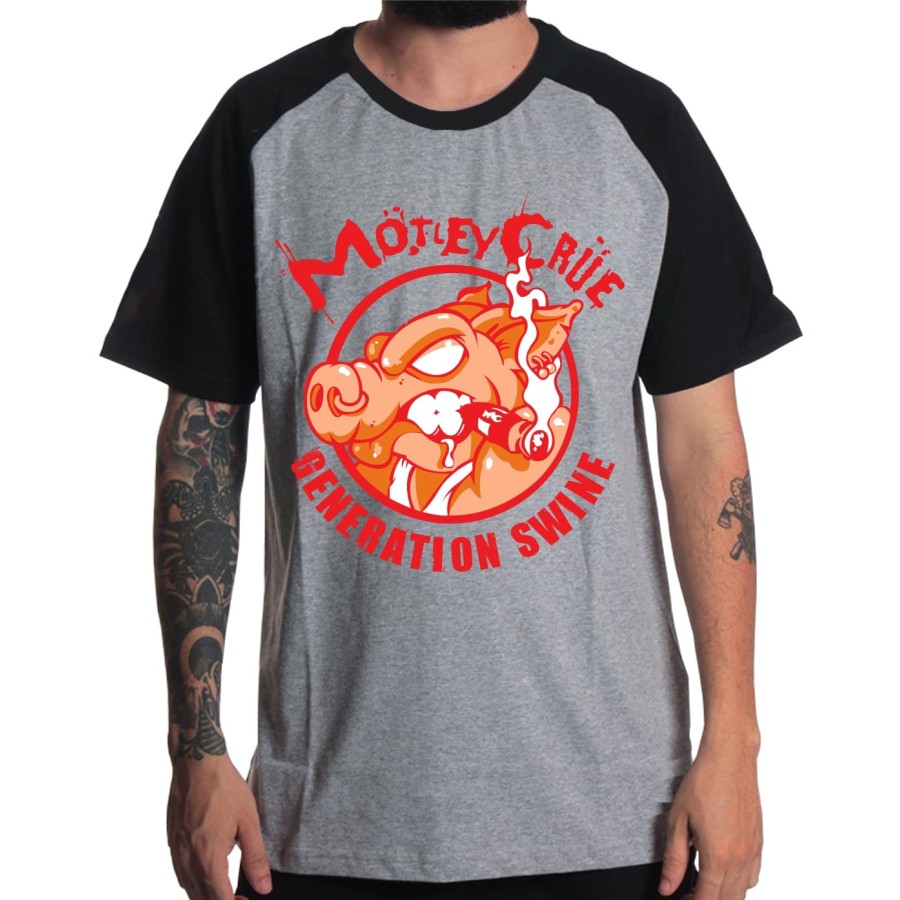 Rockwear Brasil - Camiseta Raglã Motley Crue Rockwear Preta