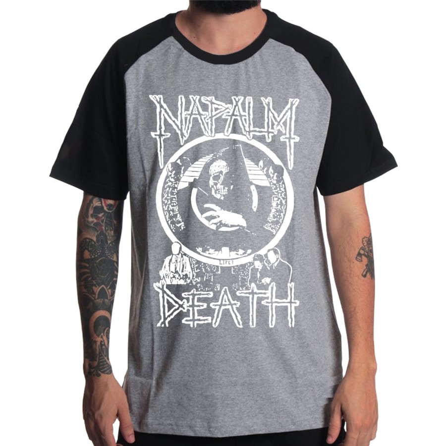 Rockwear Brasil - Camiseta Raglã Napalm Death Rockwear Preta