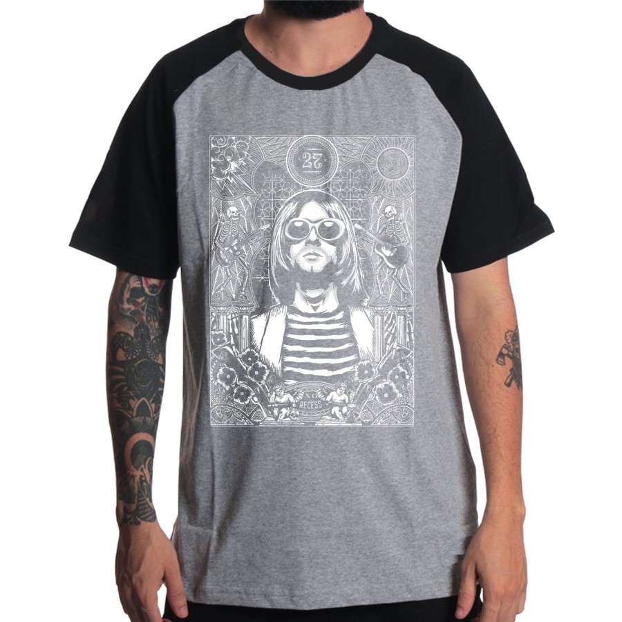 Rockwear Brasil - Camiseta Raglã Nirvana 4 Rockwear Preta