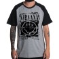 Rockwear Brasil - Camiseta Raglã Nirvana 6 Rockwear Preta