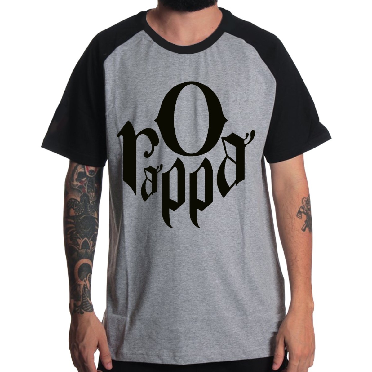 Rockwear Brasil - Camiseta Raglã O Rappa Rockwear Preta
