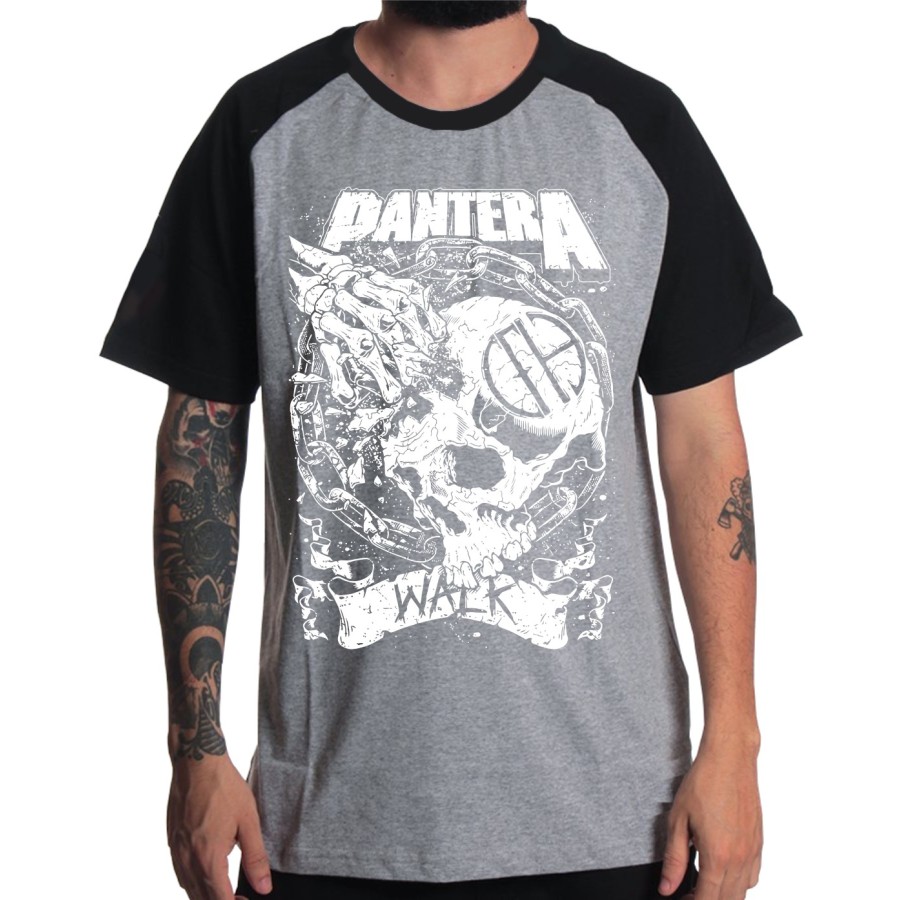 Rockwear Brasil - Camiseta Raglã Pantera Rockwear Preta