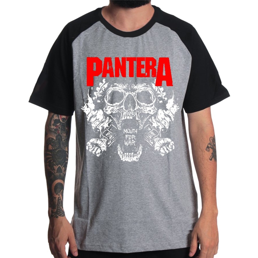 Rockwear Brasil - Camiseta Raglã Pantera 3 Rockwear Preta