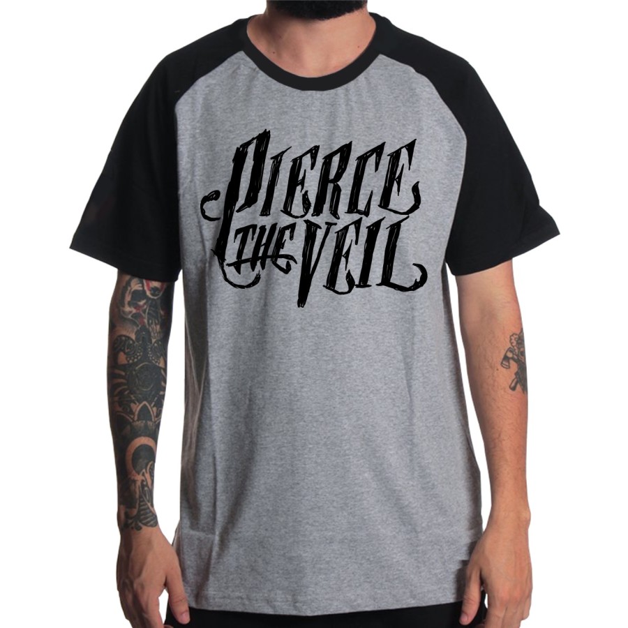 Rockwear Brasil - Camiseta Raglã Pierce The Veil Rockwear Preta