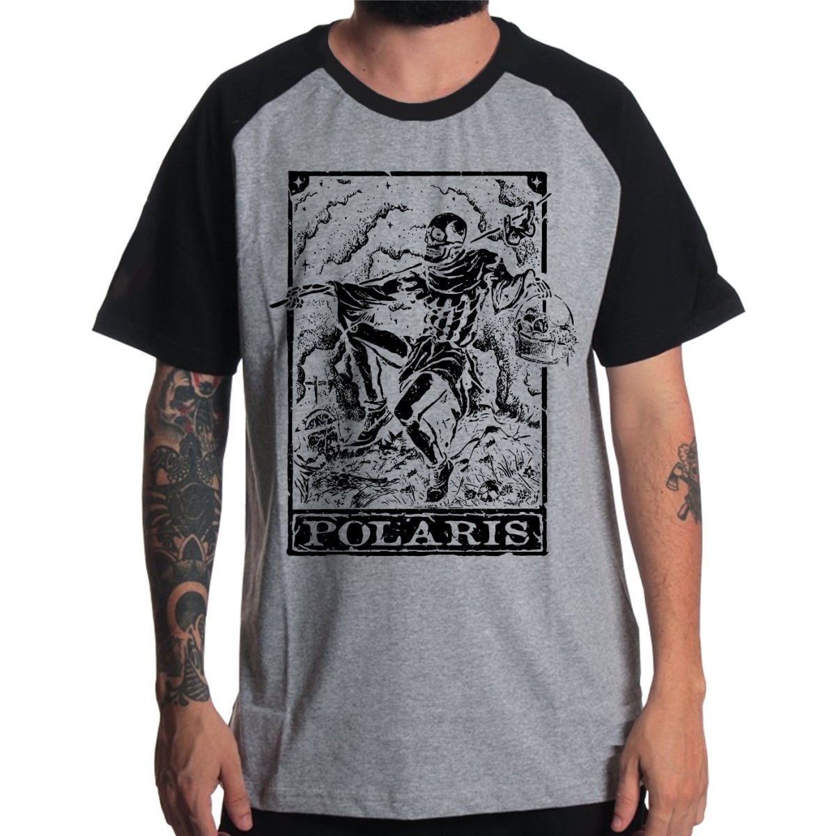 Rockwear Brasil - Camiseta Raglã Polaris 6 Rockwear Preta