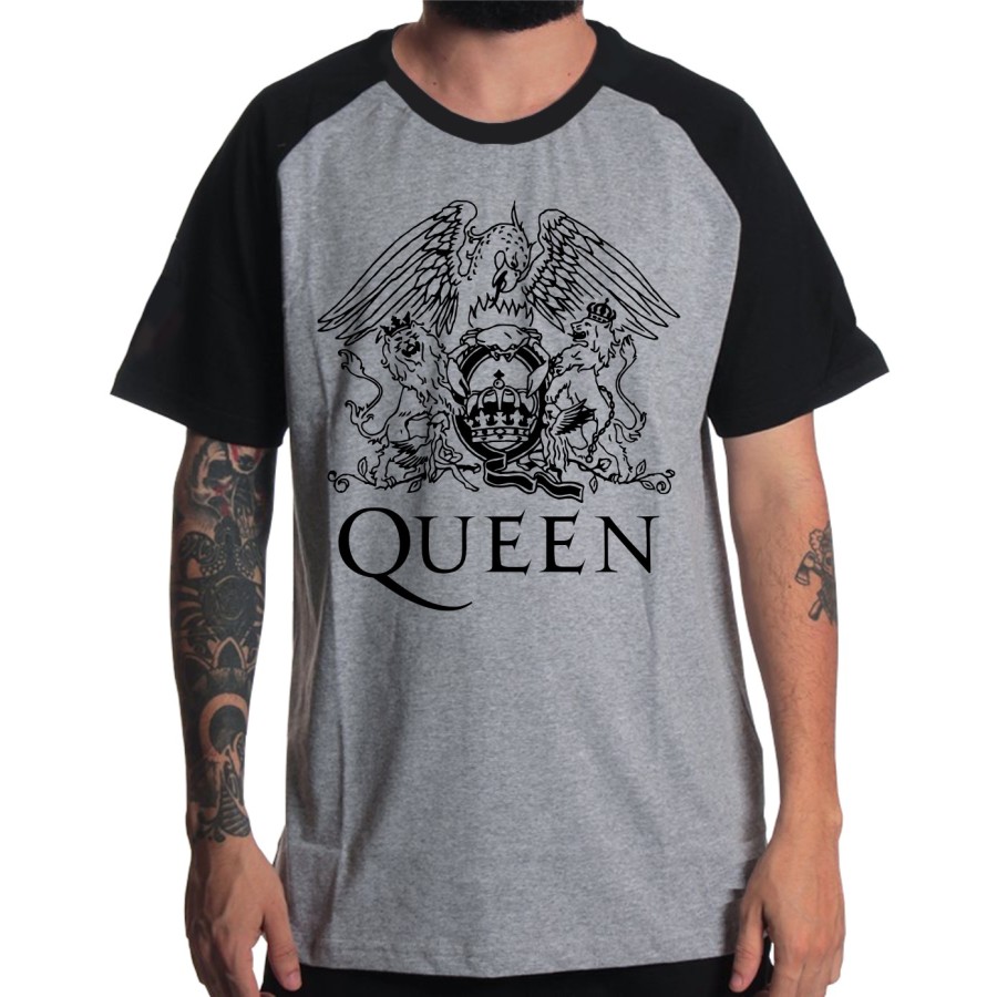 Rockwear Brasil - Camiseta Raglã Queen Rockwear Preta