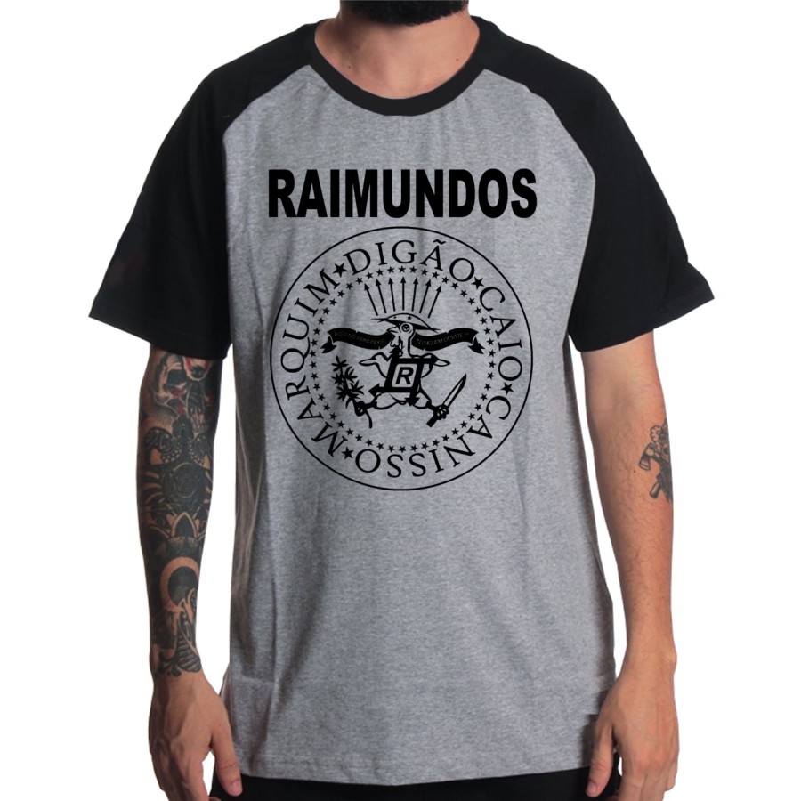 Rockwear Brasil - Camiseta Raglã Raimundos Rockwear Preta