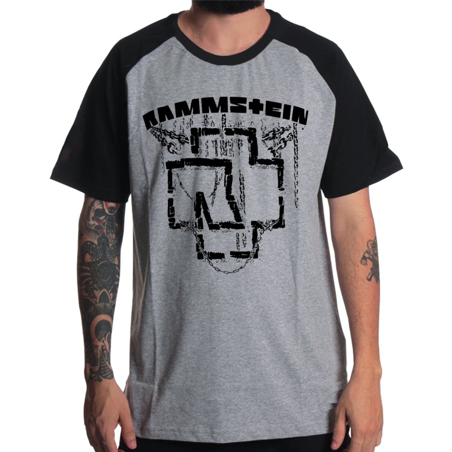 Rockwear Brasil - Camiseta Raglã Rammstein Rockwear Preta