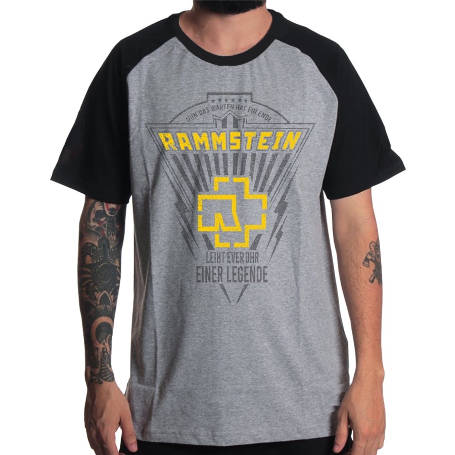Rockwear Brasil - Camiseta Raglã Rammstein 3 Rockwear Preta