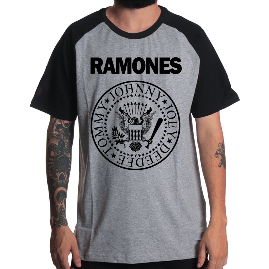 Rockwear Brasil - Camiseta Raglã Ramones Rockwear Preta