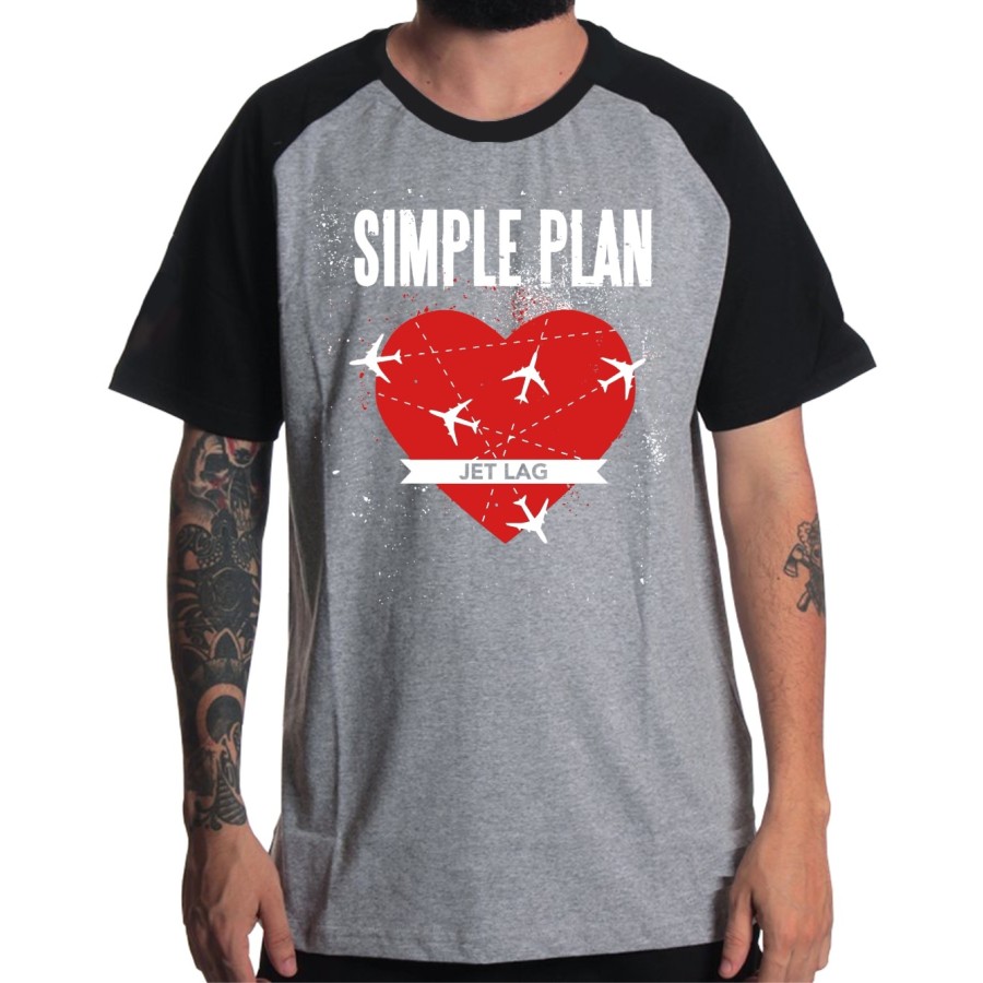 Rockwear Brasil - Camiseta Raglã Simple Plan Rockwear Preta