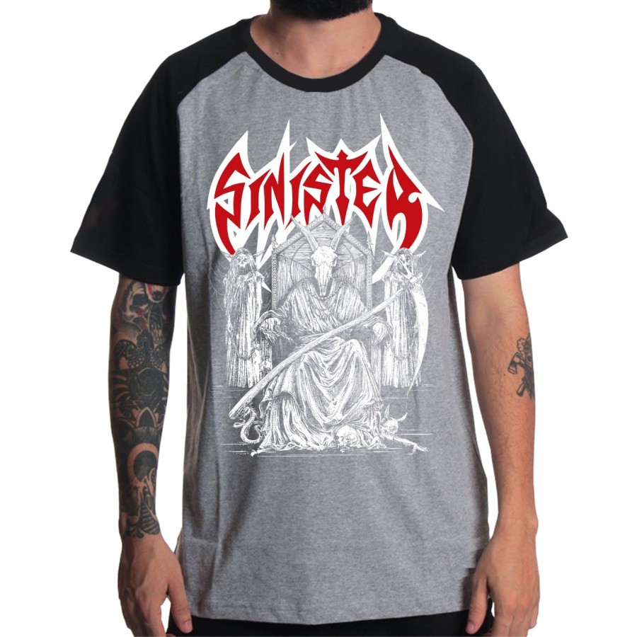 Rockwear Brasil - Camiseta Raglã Sinister Rockwear Preta