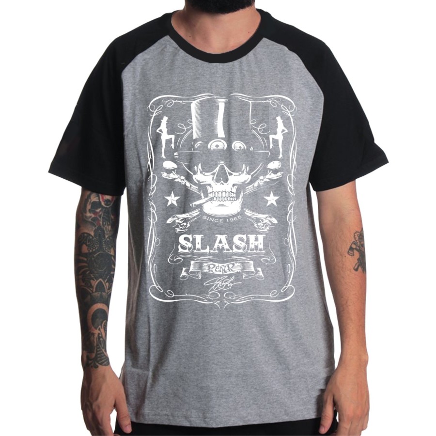 Rockwear Brasil - Camiseta Raglã Slash Rockwear Preta