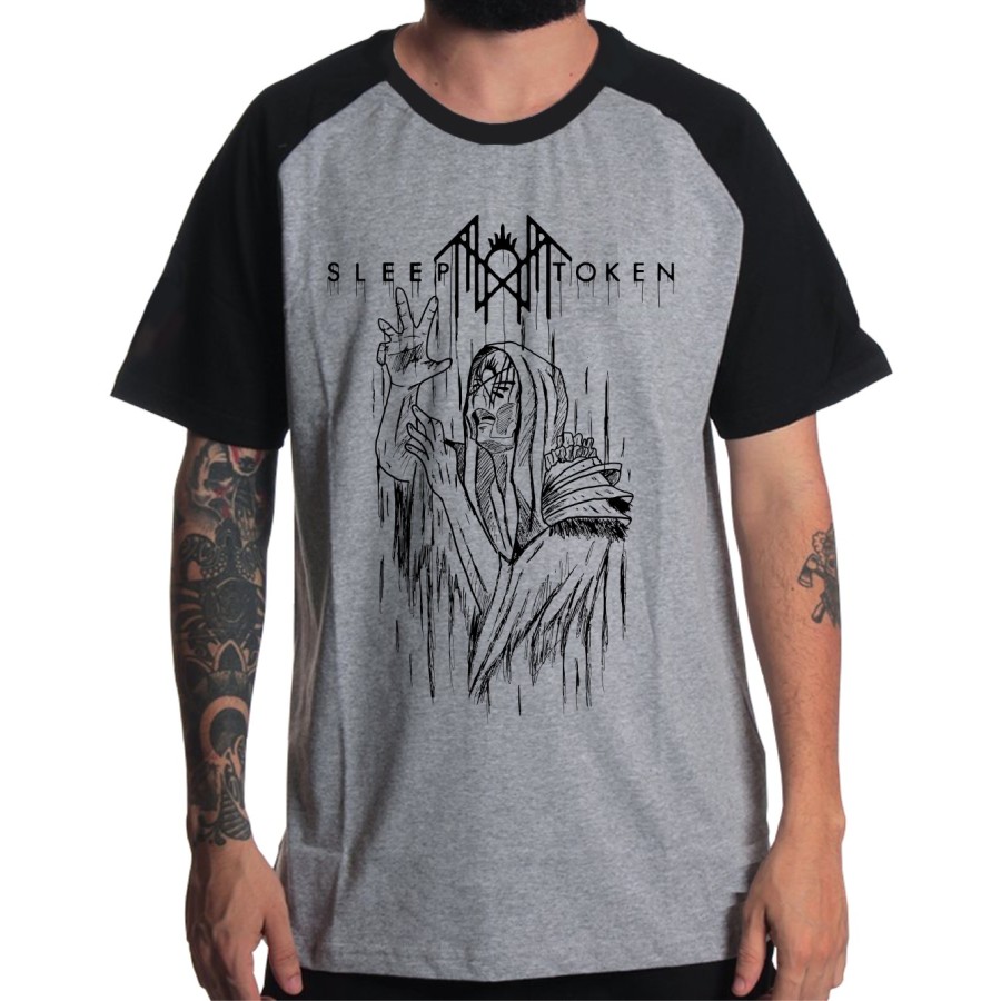 Rockwear Brasil - Camiseta Raglã Sleep Token 4 Rockwear Preta