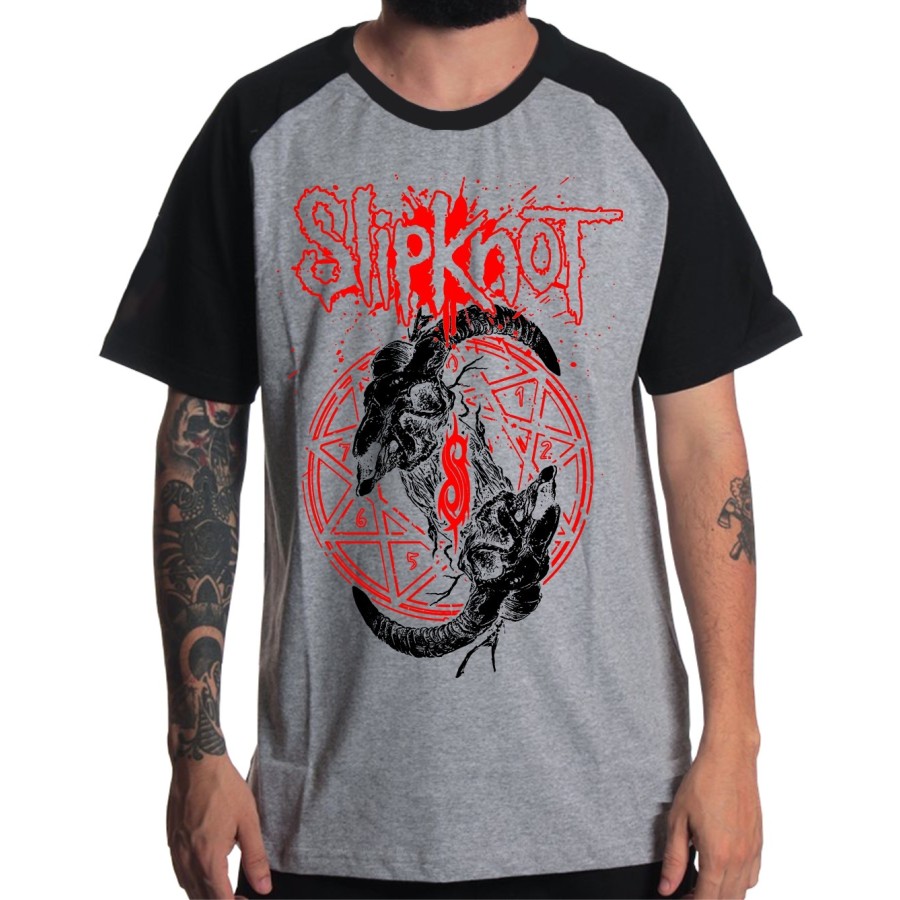 Rockwear Brasil - Camiseta Raglã Slipknot 5 Rockwear Preta